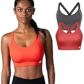New Balance 2 Pack Sports Bras for Women, Seamless Wirefree Womens Sports Bra with Removable Pads, Athletic Wear for Workout