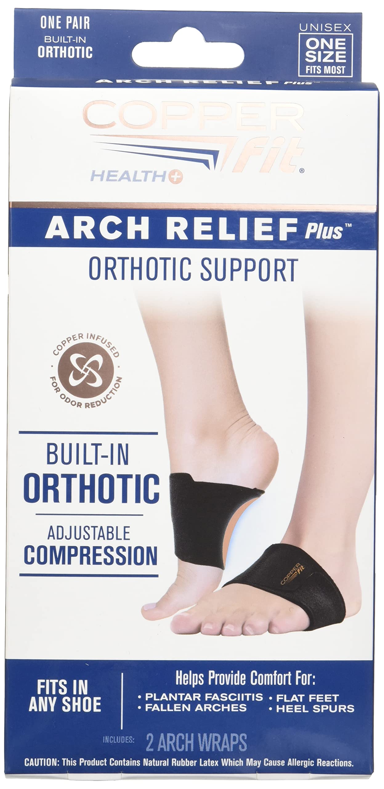 Photo 1 of Copper Fit Health Unisex Arch Relief Plus with Built-In Orthotic Support, Black (Pack of 12)