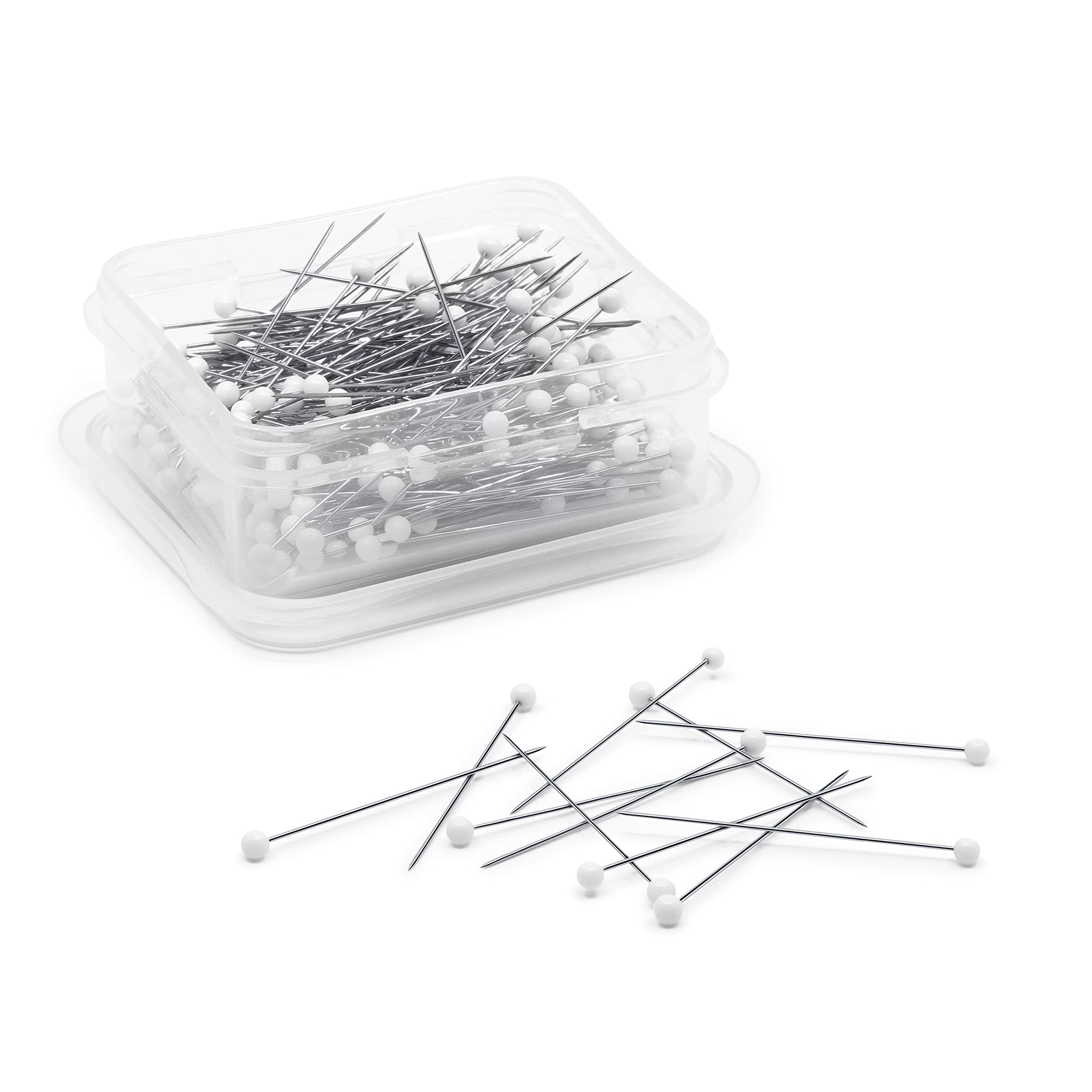Dritz Dritz 61 Glass Head Pins, Extra Fine, 1-3/8-Inch (250-Count) , White