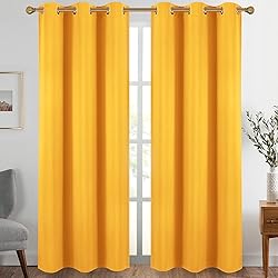 Diraysid Yellow Grommet Blackout Curtains for