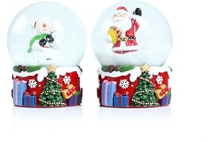 Koncenttop S/2 Christmas Snow Globe, Santa Claus and Snowman Snowglobes Figurines, Snow Globes，Santa Snow Globe，Christmas Snow Globes