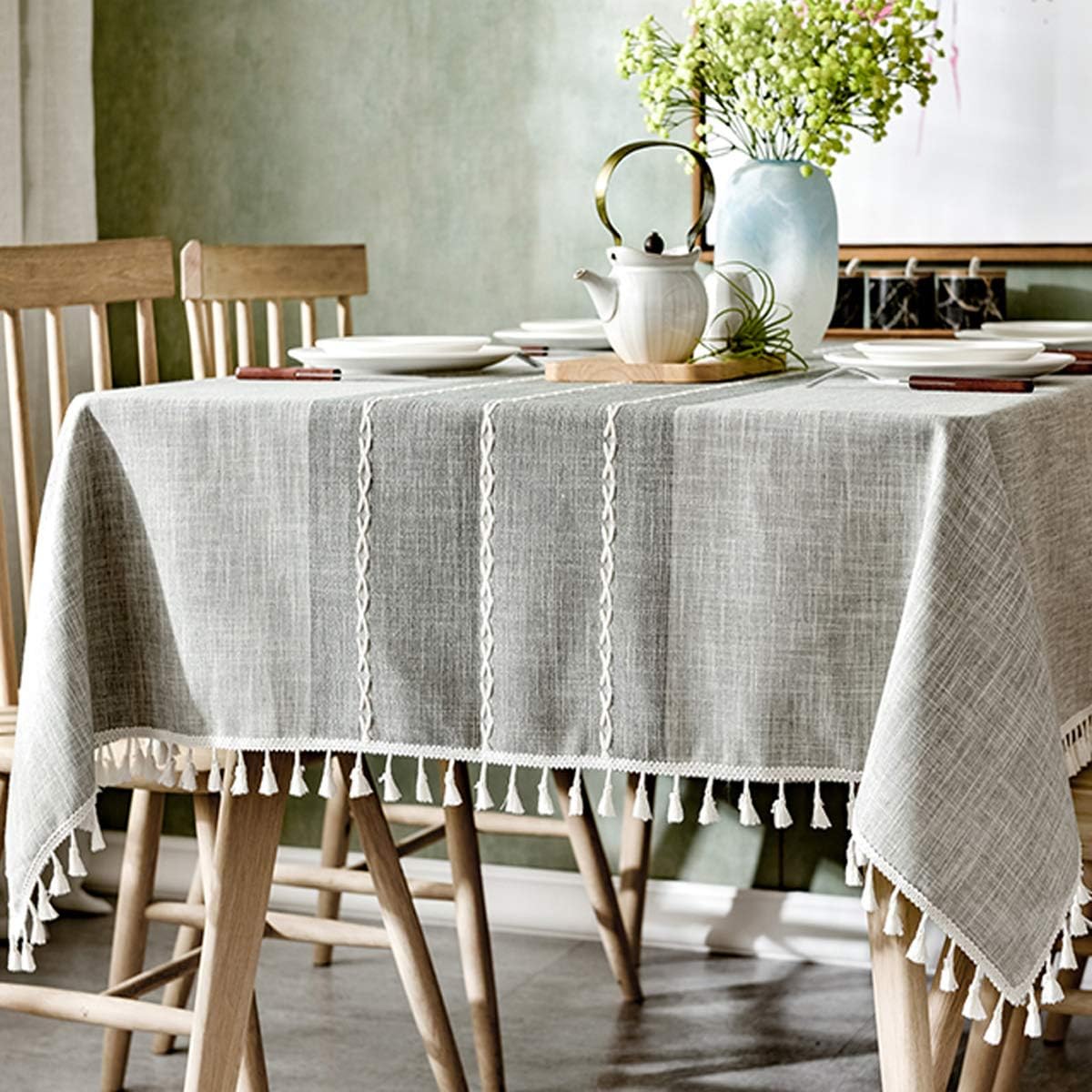 Best round table cloth damask stripe