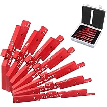 Set Up Blocks For Woodworking Router Table Setup Bars, 14 Pcs, Precision Aluminum Setup Blocks Height Gauge Set With Laser Engraved Size Markings Storage Case Measuring Depth Height Angle For Router Table