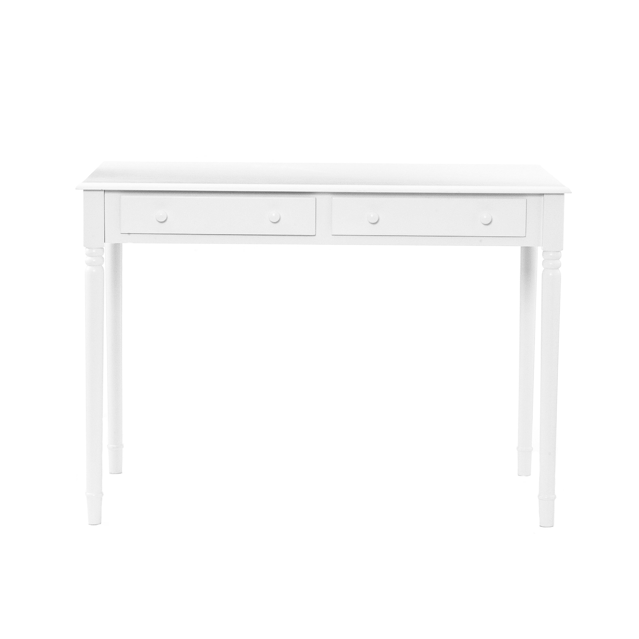 Bowery Hill 2 Drawer Writing Desk in Crisp White