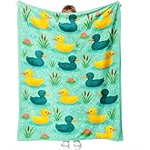 LuxeCove Duck Blanket Gift - Rubber Ducky Throw for Couch or Bed, Cute Theme, Nursery Dorm Decor, for Boys Girls and Duck Lovers, 50'' x 60'', Birthday Christmas Mother's Day Housewarming
