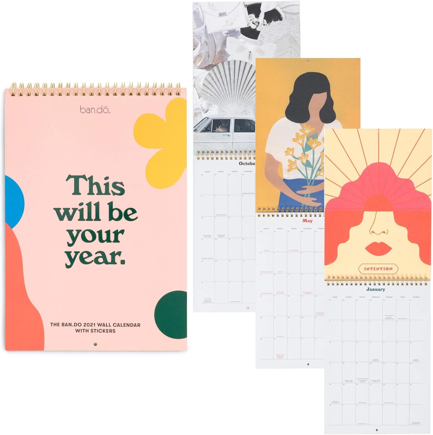 Ban Do Best Year Ever 2021 Wall Calendar With Stickers Hanging Planner Covers January 2020 December 2020 This Will Be Your Year Amazon Co Uk Office Products