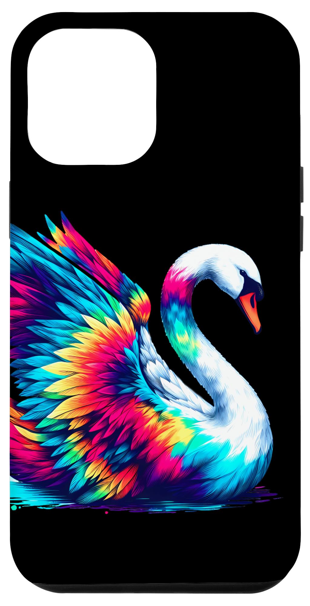 iPhone 14 Plus Cool Swan Bird Spirit Animal Illustration Tie Dye Art Case