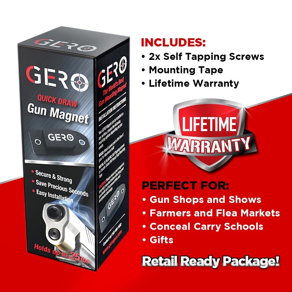 Tactical Quick Draw Gun Magnet Concealed Pistol Holder Handgun Fast Draw Perfect Car Gun Holster Under Counter Desk Shelf Car Gun Safe or Bed Side Holds All Guns Beretta Remington Springfield Armory