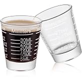 Ackers Shot Glasses Etching Scale Measuring Cup 2PACK Espresso Shot Glasses Liquid Heavy Glass 26-Incremental Measurement 1 O