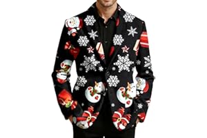 Christmas Suit for Men Ugly Xmas Graphic Corduroy Jacket Holiday Blazer Jackets Slim Fit Cotton Sport Coats