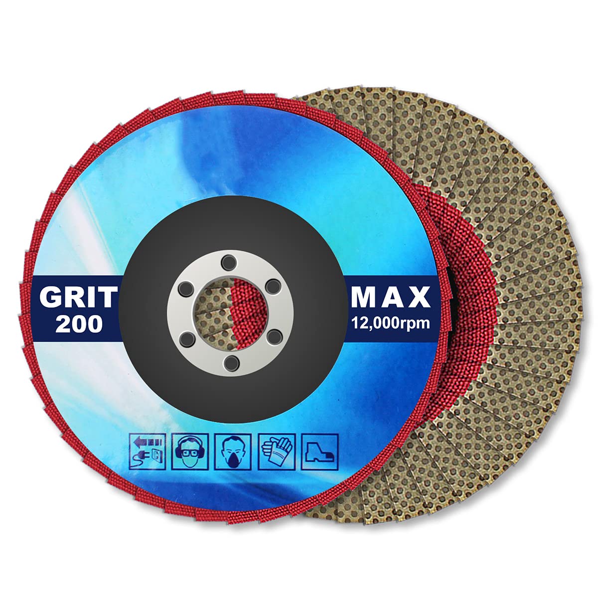 Brand 4" Diamond Flap Disc, 200 Grit - For Concrete, Granite, Marble, Glass, Ceramics, Stone, Hard Plastic, Fiberglass