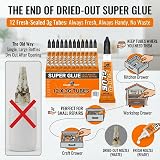 Homebay 12 Pack Super Glue Gel All Purpose Fast Setting 3g Tubes view 2