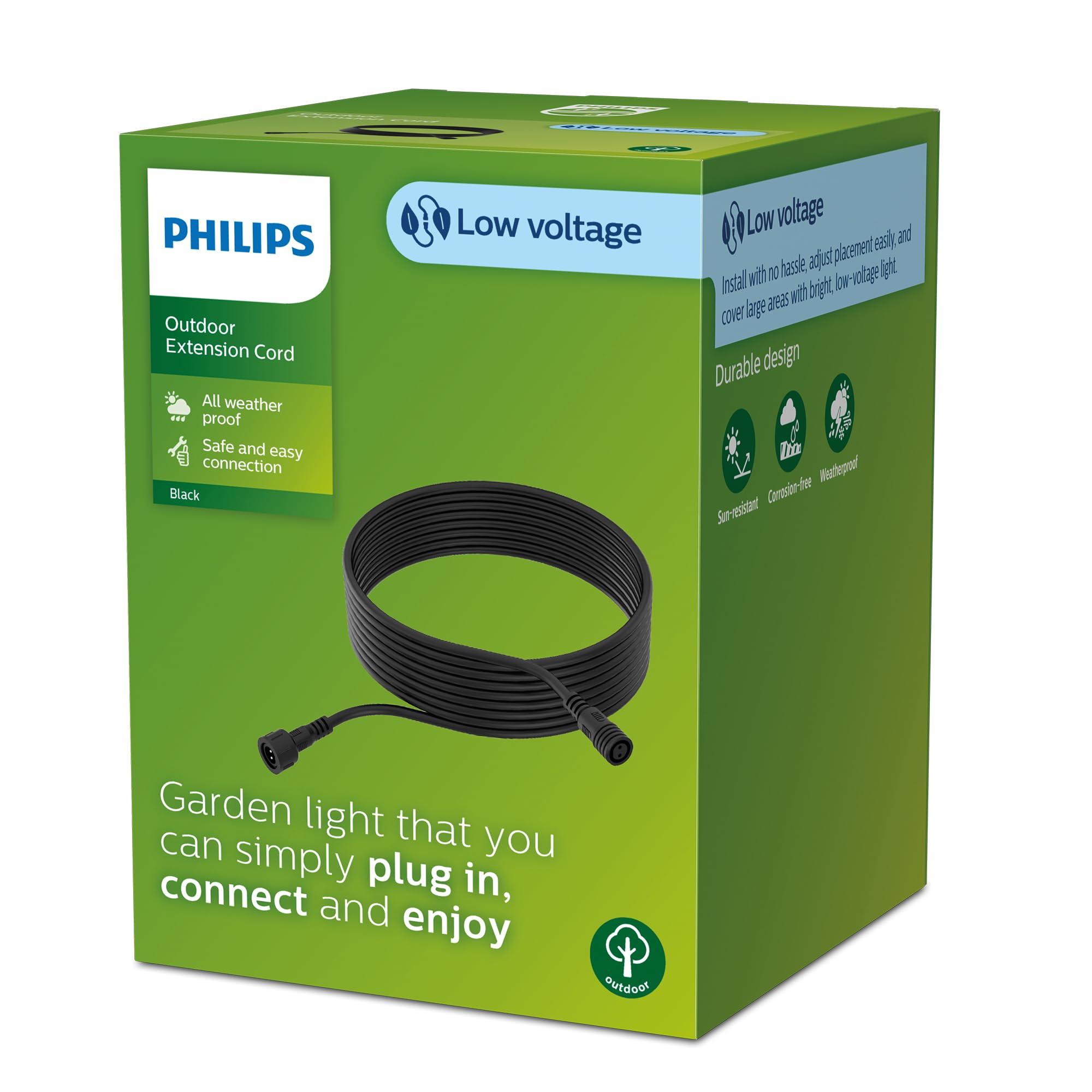 Philips Lighting GardenLink Low-Voltage Outdoor 10m Cable, 24V, Black, IP67 Waterproof