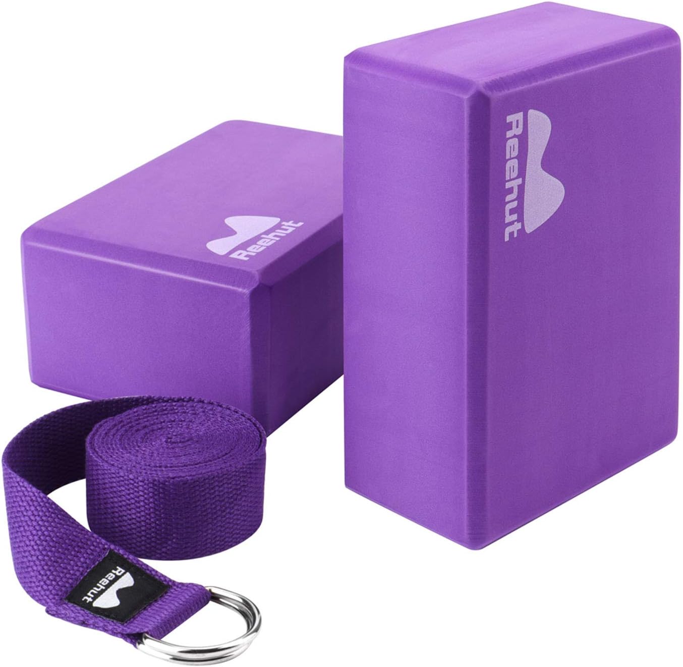 REEHUT Yoga Blocks,High Density EVA Foam Blocks to Support and Deepen Poses, Improve Strength and Aid Balance and Flexibility - Lightweight, Odor Resistant