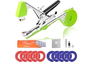 Cekegon Plant Tying Machine, Plant Vine Tying Tool for Garden, Plant Type Gun to Tie Up Vine Tomatoes, Grapes, Come with 10000pcs Staples 10 Rolls Tape (Green)