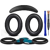 SOULWIT Replacement Kit for Bose QuietComfort 25 (QC25), Ear Pads Cushions + Headband + Earpads Cover - Black