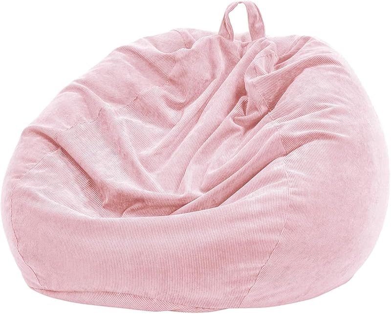 Nobildonna Pink Bean Bag Chair Cover 300L Extra Large No Filler Corduroy