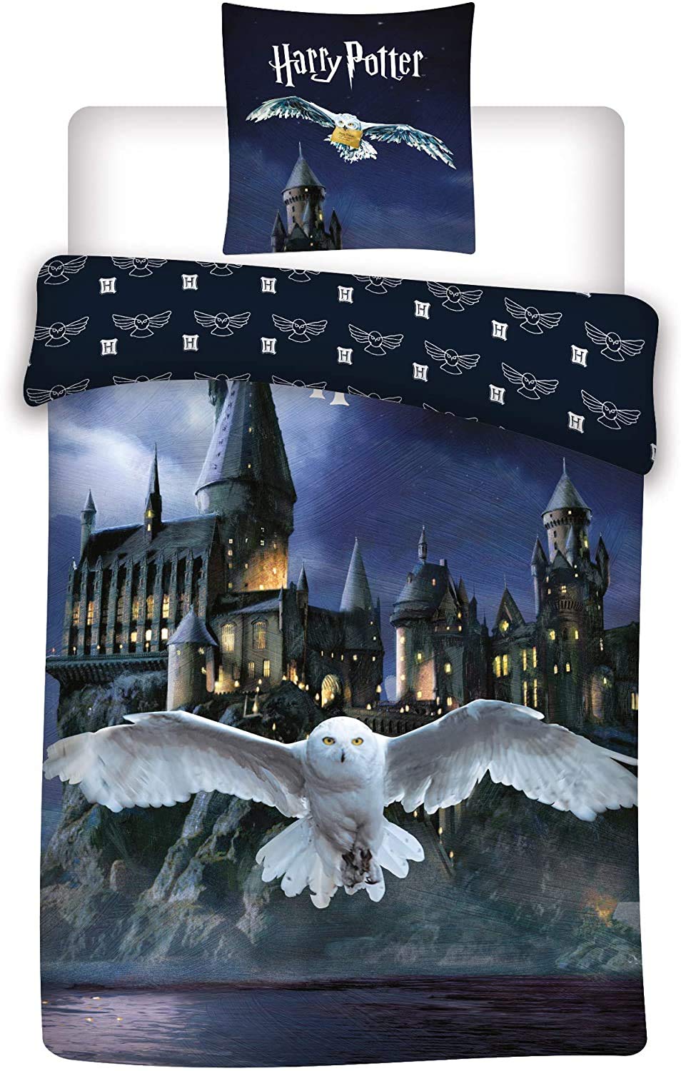 Harry Potter Duvet Cover, 140 x 200 cm Pillowcase, Hogwarts, 63 x 63 cm, 100% Polyester