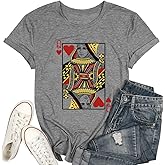 Queen of Hearts T-Shirt for Women Funny Vintage Womens Shirts Cute Lady Graphic Tee Tops Short Sleeve