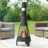 Harrier Medium Steel Chiminea Fire Pit | 360° Outdoor Log Burner