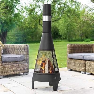 Harrier Medium Steel Chiminea Fire Pit | 360° Outdoor Log Burner