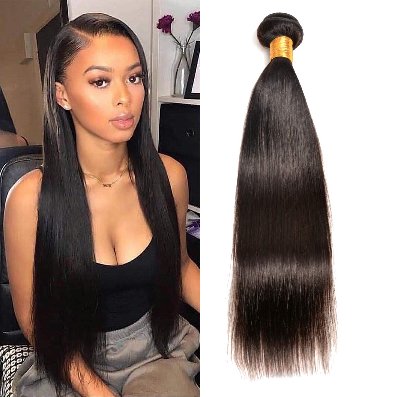 Amazon Com Gem Hair 8a Straight Hair 1 Bundle 20 Inch 100