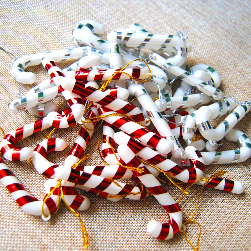 Amosfun Candy Canes Christmas Tree Ornaments Hanging Party Decorations Party Favors for Carnival Festival Christmas Holiday