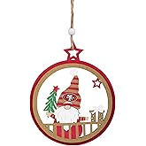 FOCO NFL San Francisco 49ers Wooden Gnome Circle Ornament – Officially Licensed Holiday Decoration