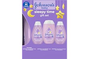 Johnson's Sleepy Time Baby Gift Set with Relaxing NaturalCalm Aromas, Bedtime Baby Essentials, Hypoallergenic & Parben-Free (