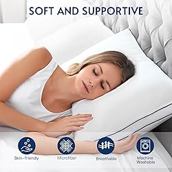 Soft Bed Pillows for Sleeping Set of 2, Stomach or