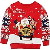 Toddler Boys Ugly Christmas Sweater Funny Xmas Outfits Kids Santa Claus Knit Pullover Holiday Sweatshirt Tops 2-7 Years