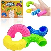 Fidget Toys, Textured Sensory Toys Suitable for Kids and Adults, Containing 4 Squishy Soft Noodles, Autism Sensory Toys， Stress-Relieving Essential for The Classroom and Travel