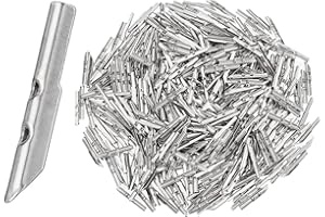 SUPERFINDINGS Stainless Iron 300Pcs Elastic Barbed Fastener 4mm Wide Cord Aiglet Hoodie Cord Lock Ends Stretch Loop Band Metal Ends for DIY Hat Mask Journals Shoe Lace Replacement