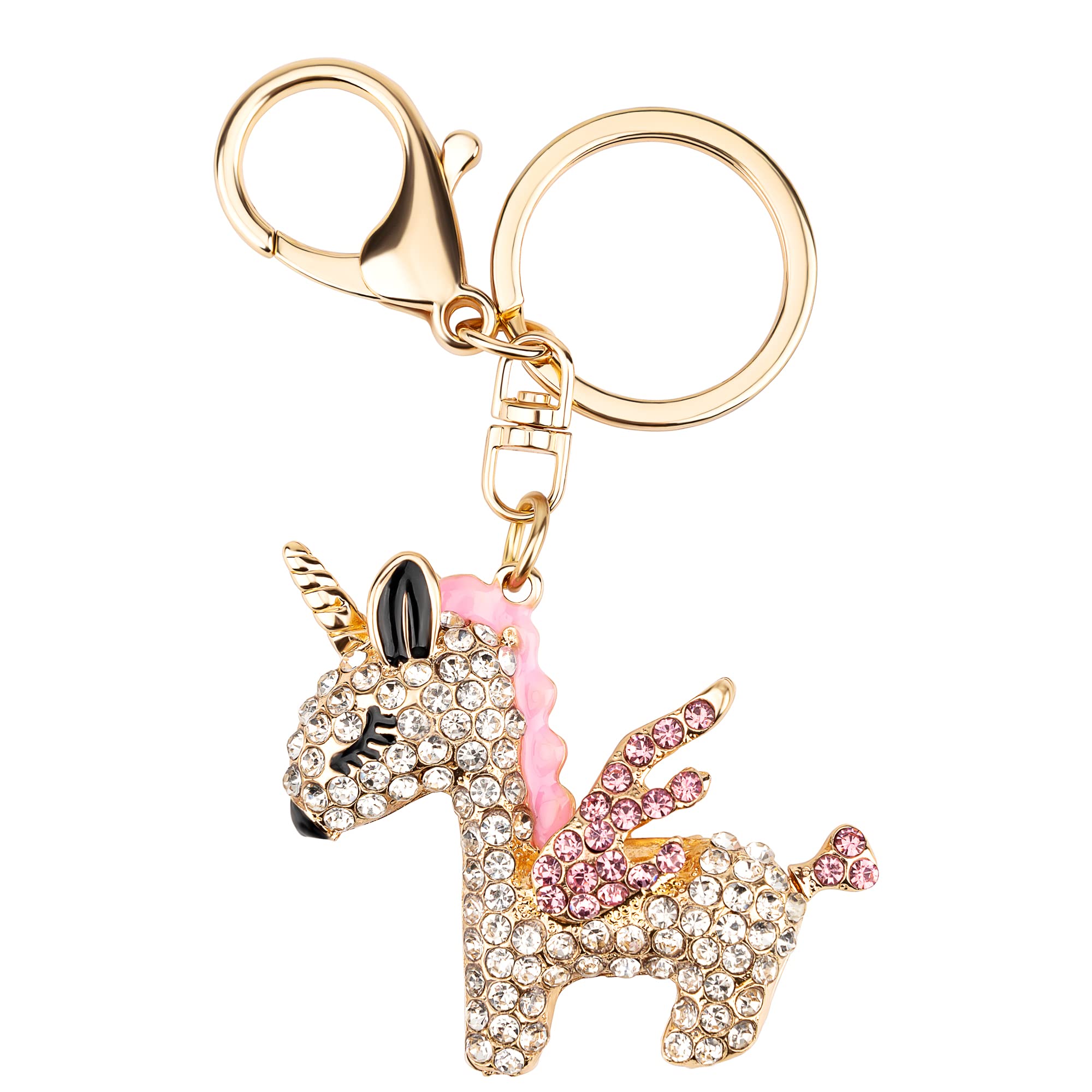 Unicorn Keyrings for Girls,Crystal Rhinestone Keychains,Rainbow Unicorn Keyring,Bling Keyring,Rhinestone Handbag Purse Charm Pendant Birthday Gift for Girls Women