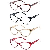 MODFANS Women Reading Glasses 2.5 Cat Eye Women Readers 4 Pack for Ladies Compact Spring Hinge Lightweight Frame Includes Pocket