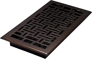 Decor Grates AJH612-RB Oriental Floor Register, 6-Inch by 12-Inch, Rubbed Bronze
