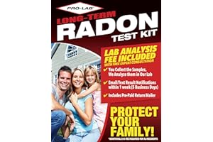 PRO-LAB Long Term Radon Test Kit -LAB FEE Included. EPA Approved - Easy to Use Long Term Radon Test - Uses Alpha Track Long T