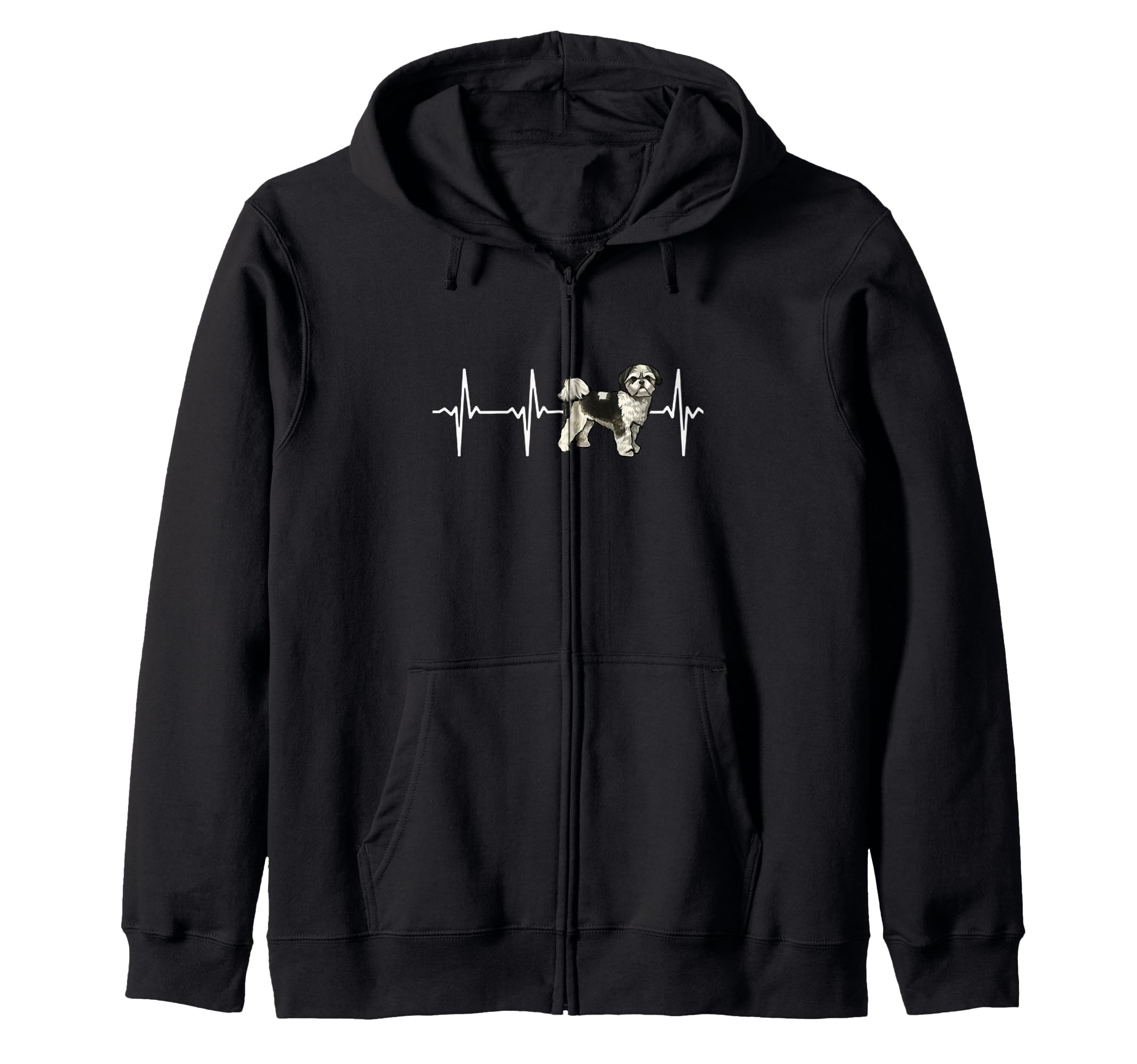 Shih Tzu Heartbeat Love My Dog Zip Hoodie