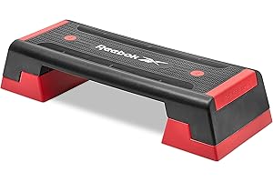 Reebok Fitness Multipurpose Adjustable Aerobic and Strength Training Workout Step Platform for HIIT, Cardio, and General Sess