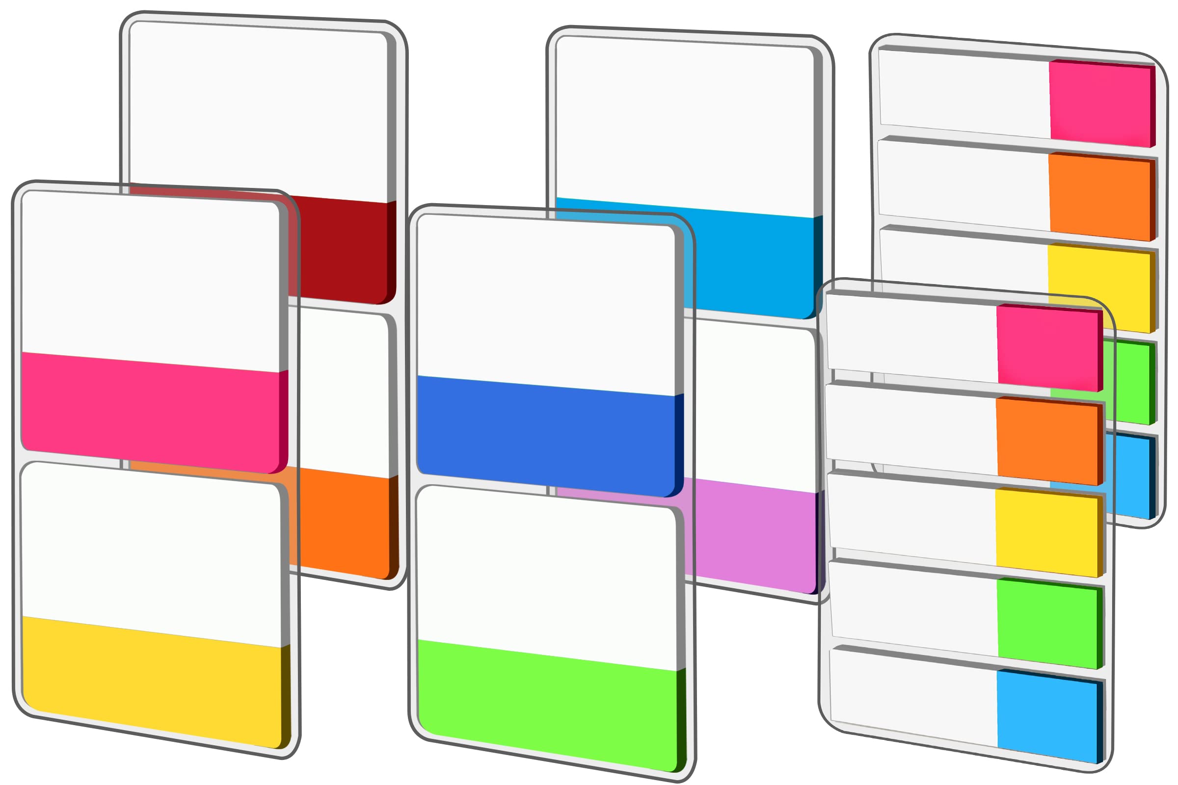 360Pcs Sticky Index Tabs Flags Set, FANDAMEI 160Pcs Filing Tabs & 200Pcs Mini Sticky Flags for Office School, PageMarkers Tape Flags Classify Files Tabs Flags as Book Tags Stickers Index Markers