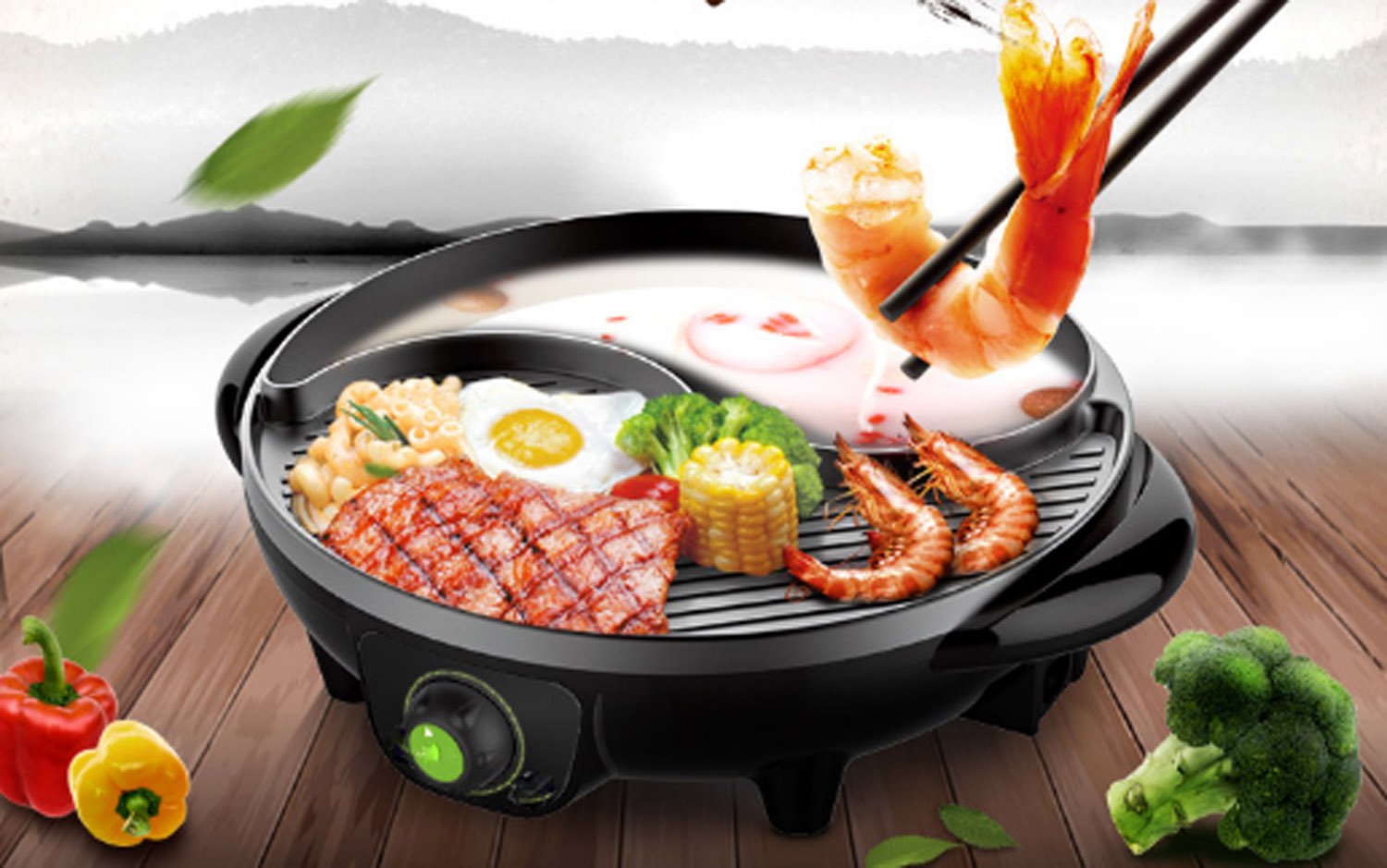 Korean Style BBQ Poke Hot Pot NonStick All Powerful Stovetop Grill
