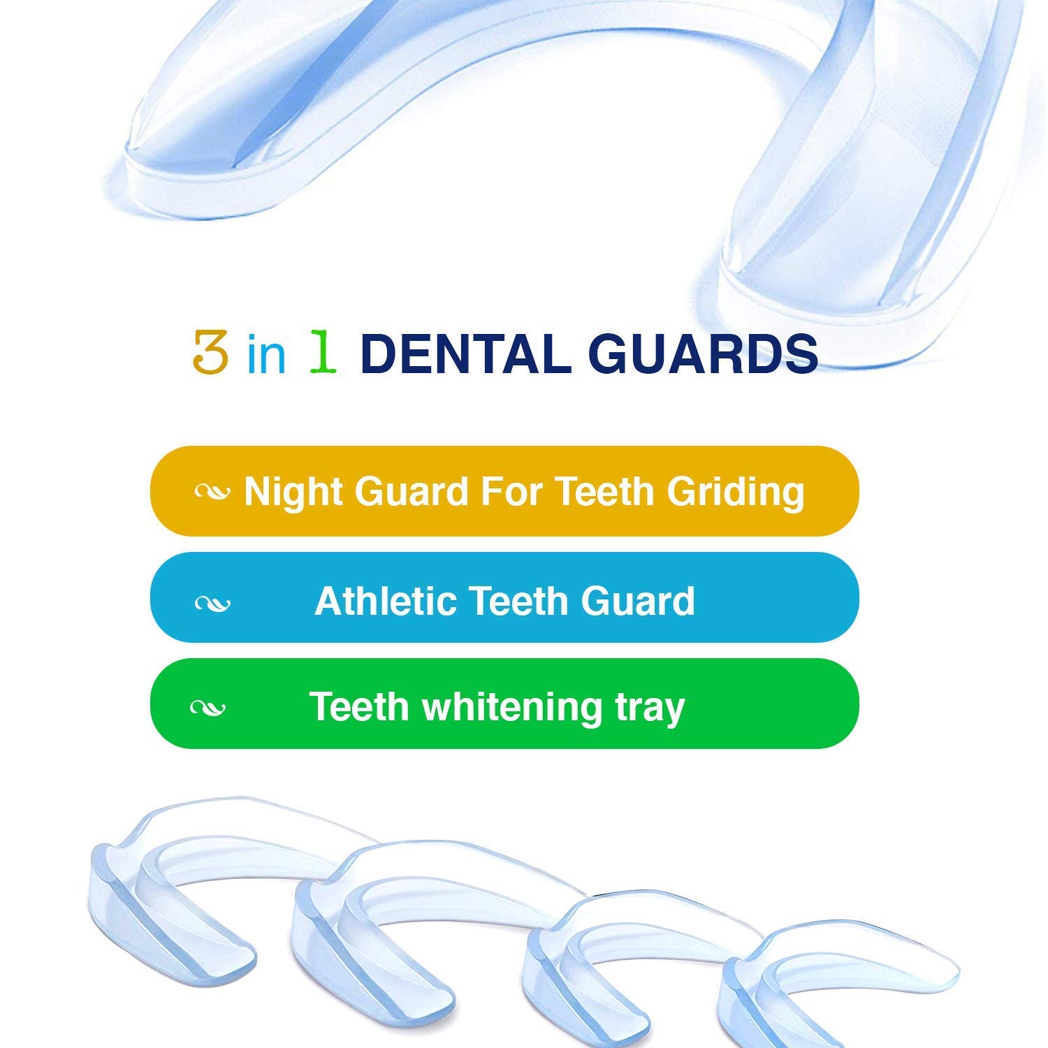 Health Professional Dental Guard - Pack of 8 - New Upgraded Anti Grinding Dental Night Guard, Stops Bruxism, Tmj & Eliminates Teeth Clenching : Beauty