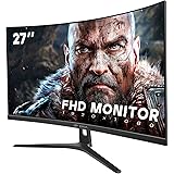 CRUA 27" 144hz/165HZ Curved Gaming Monitor, Full HD 1080P 1800R Frameless Computer Monitor, 1ms GTG with FreeSync, Low Motion