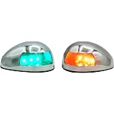 Vinland Marine LED Navigation Lights, 304 Stainless Steel 3.2" x 2.4", LED Marine Running Lights for Boats, Green &amp; Red Navigation Light, Bow Lights for Boats LED Boat Navigation Lights