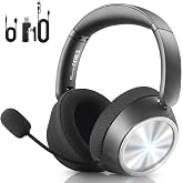 Wireless Gaming Headset with Mic Over Ear Headphones Noise Cancelling | 13Ms Latency,110H Battery,4-in-1 Connection,Foldable,Black Bluetooth Headset Headphones for PS5,Xbox,PC,PS4,Mac,Switch,Mobile