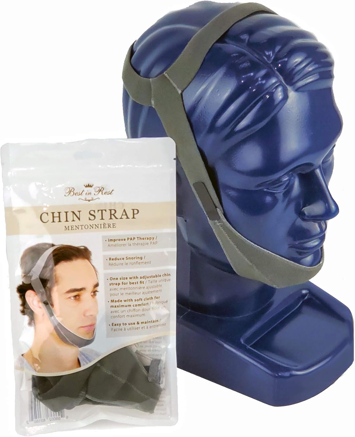 Best in Rest Premium Chin Strap, Adjustable Effective Anti Snoring Sleep Aid Solution, Reduce Snoring and CPAP Mask Leak, for Men and Women.: Health & Personal Care