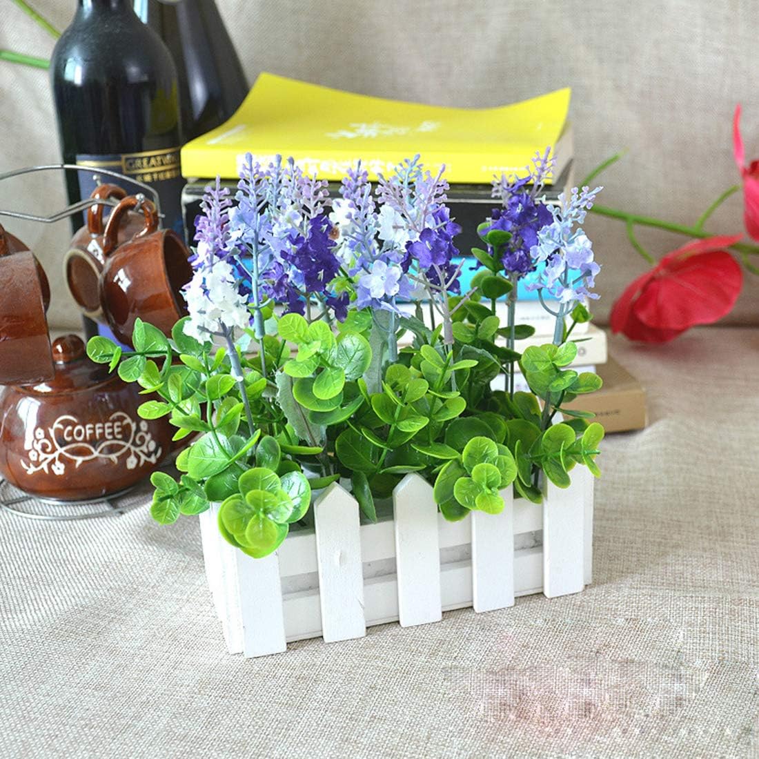 JIXIAO 5 PCS Wooden Flower Planter Fence Storage Holder Pot without Foam, Size: 16cm x 8.5cm x 7cm Garden Supplies (Color : Color2)