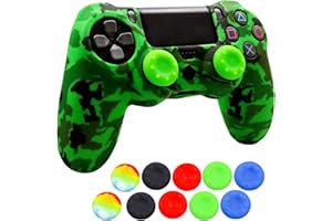 OIOKEW Silicone Skin for Ps4 Controller, 1pc Anti-Slip Shell Cover Case with 10 Joystick Grips for Playsation 4/ Slim/Pro Dualshock 4 Controller Wireless Gamepad(PS4 Controller #9)