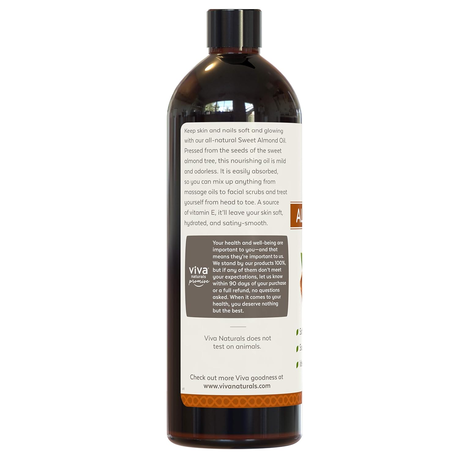 Almond Oil (16 oz); Sweet Almond Oil for Skin or Almond Oil for Hair, The Perfect Natural Body Oil for Women, Great as Unscented Massage Oil : Beauty
