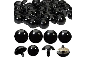 Zhbrchz 80pcs 24mm Black Large Plastic Safety Eyes Crafts Safety Eyes with Washers for Amigurumi Crochet Bears Stuffed Animals Doll Making